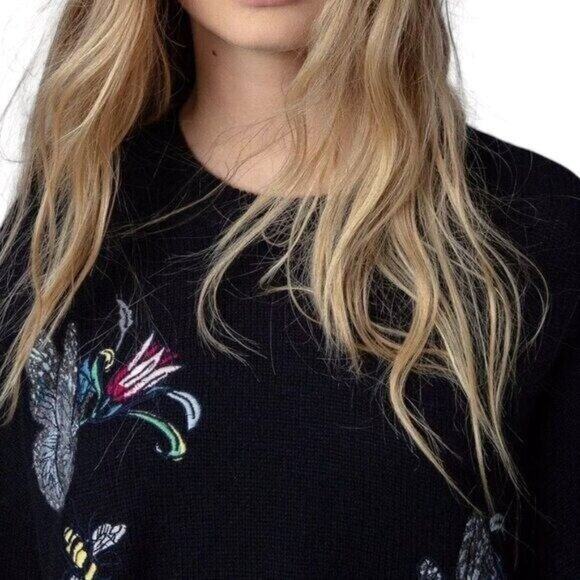 OVERSIZED ZADIG & VOLTAIRE CASHMERE SWEATER SIZE L NEW - Picture 3 of 12